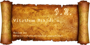 Vitzthum Miklós névjegykártya