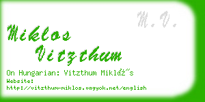 miklos vitzthum business card